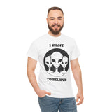 I Want To Believe Alien Unisex T Shirt Vintage UFO Graphic Tee Extraterrestrial Space Themed Sci Fi Paranormal Conspiracy Inspired Streetwear Top