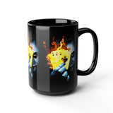 The Jocker Burning Aces Mug 11oz & 15oz Fiery Gothic Coffee Cup Bold Dark Art Design for Risk Takers, Gamers, and Fearless Morning Energy Lovers