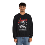 Brave Warrior Roman Gladiator Graphic Print Unisex Heavy Blend Crewneck Sweatshirt Bold Motivational Streetwear Pullover