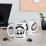 Unisex I Want To Believe Alien Ceramic Coffee Mug UFO Graphic Cup Extraterrestrial Space Themed Sci Fi Conspiracy Inspired Paranormal Gift Drinkware
