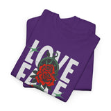 Love Fake Friendship Rose Graphic Unisex Heavy Cotton Tee Bold Statement Streetwear T Shirt Empowering Artistic Floral Design for Self Expression Perfect Gift for Friends Birthdays Parties Casual Wear