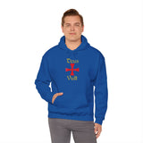 Unisex Deus Vult Hoodie Medieval Crusader Cross Heavy Blend Hooded Sweatshirt Warrior Knight Inspired Vintage Christian Symbol Streetwear