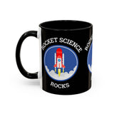 Rocket Science Rocks Accent Coffee Mug 11oz 15oz Space Lover Science Gift Black White Two Tone Ceramic Cup