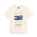 Blue Rally Inspired Performance Sedan Artwork Unisex Heavy Cotton Tee High Speed Streetwear Graphic Shirt For Car Enthusiasts And Automotive Art Lovers