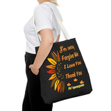 Sunflower Ho'oponopono Tote Bag Hawaiian Healing Prayer Design Spiritual Positivity Canvas Bag Mindfulness Reusable Durable Eco Friendly Shopping Tote