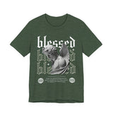 Blessed Angel Statue Graphic Unisex Jersey Short Sleeve Tee Gothic Streetwear Aesthetic Spiritual Bold Artistic Fashion T Shirt