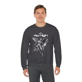Fly High Angel Design Unisex Heavy Blend Crewneck Sweatshirt Guardian Spirit Angel Wings Spiritual Streetwear Pullover