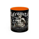 Cronus The Dark Sovereign Accent Coffee Mug 11oz 15oz Greek Mythology Statue Graphic Gothic Streetwear Bold Artistic Ceramic Cup