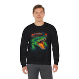 Beast Of The Stadium Unisex Crewneck Sweatshirt Heavy Fleece Blend Neon Crocodile Power Design Electric Green Reptile Streetwear Bold Statement Fashion For Cold-Season Trendsetters