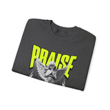 Praise Angel Statue Graphic Unisex Heavy Blend Crewneck Sweatshirt Gothic Spiritual Streetwear Pullover