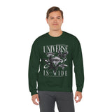 Universe Is Wide Unisex Heavy Blend Crewneck Sweatshirt Cosmic Galaxy Butterfly Space Aesthetic Graphic Pullover