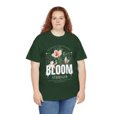 Bloom Stronger Floral Graphic Unisex Heavy Cotton Tee Comfortable Motivational Streetwear Inspirational Empowerment T Shirt Perfect Gift for Nature Lovers Self Growth Casual Wear