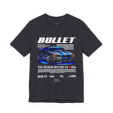 Bullet Blue Street Racing Artwork Unisex Heavy Cotton Tee High Performance Inspired Graphic Shirt For Car Lovers And Urban Streetwear Fans