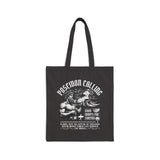 Poseidon Calling Ocean Waves Greek Mythology Cotton Canvas Tote Bag Surf Beach Coastal Streetwear