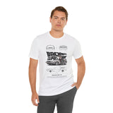 Futuristic Retro Sci Fi Time Travel Car Blueprint Art Unisex Heavy Cotton Tee Premium Streetwear For Vintage Car Lovers Collectors And Enthusiasts