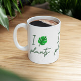 I Love Plants Ceramic Mug Coffee Cup Botanical Leaf Design Gardening Nature Lover Eco Friendly Sustainable Plant Parent Gift For Gardeners And Green Living