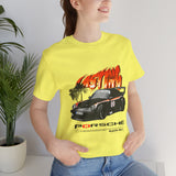 Black Widebody Turbo Racing Car Graphic Unisex Heavy Cotton Tee Streetwear Speed Culture Shirt for Car Enthusiasts