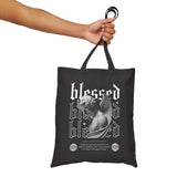 Blessed Angel Statue Graphic Cotton Canvas Tote Bag Eco Friendly Gothic Streetwear Aesthetic Spiritual Artistic Reusable Shopper
