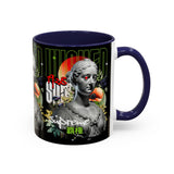 Wicked Supreme Accent Coffee Mug 11oz 15oz Statue Art Graphic Cup Supreme Inspired Streetwear Bust Design Bold Daily Motivation Ceramic Gift Drinkware