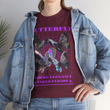 Butterfly Holographic Graphic Black Unisex Heavy Cotton bT Shirt Where Elegance Takes Flight Aesthetic Trendy Streetwear Fashion Outfit
