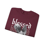 Blessed Angel Statue Graphic Unisex Heavy Blend Crewneck Sweatshirt Gothic Streetwear Aesthetic Spiritual Bold Artistic Pullover