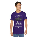 Harley Davidson Sportster Inspired Cruiser Motorcycle Blueprint Graphic Unisex Heavy Cotton Tee Premium Biker Streetwear T Shirt for Riders Enthusiasts Everyday Wear