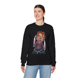 Chucky Horror Unisex Heavy Blend Crewneck Sweatshirt Killer Doll Graphic Pullover Spooky Halloween Streetwear Horror Movie Art Design Cozy Creepy Fashion For Festivals And Scary Season