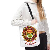 Kathakali Tote Bag Kerala Traditional Dance Art Canvas Bag Indian Culture Onam Festival Malayalam Heritage Ethnic Graphic Reusable Shopping Bag