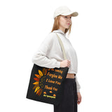 Sunflower Ho'oponopono Tote Bag Hawaiian Healing Prayer Design Spiritual Positivity Canvas Bag Mindfulness Reusable Durable Eco Friendly Shopping Tote