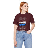 Blue Rally Inspired Performance Sedan Artwork Unisex Heavy Cotton Tee High Speed Streetwear Graphic Shirt For Car Enthusiasts And Automotive Art Lovers
