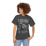 Universe Is Wide Graphic Unisex Heavy Cotton Tee Cosmic Galaxy Butterfly Space Streetwear T Shirt
