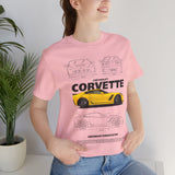 Yellow High Performance Sports Coupe Blueprint Art Unisex Heavy Cotton Tee Premium Streetwear For Car Enthusiasts Gearheads And Collectors