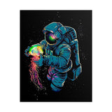 Galactic Dream Astronaut Neon Art Matte Vertical Poster Futuristic Space Wall Art Vibrant Cosmic Print Premium Home Decor for Sci Fi Lovers Creative Studios and Modern Interiors