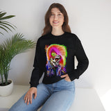 Calavera Punk Skull Unisex Heavy Blend Sweatshirt Neon Gothic Streetwear Pullover Vibrant Rock Rebel Design For Punk Concerts Halloween Parties Tattoo Culture And Alternative Fashion Lovers