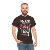 Move With Flow Breakdance Graphic Unisex Heavy Cotton Tee Hip Hop Streetwear Dance Rhythm Urban Style T Shirt