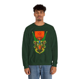 Cell Samurai Unisex Heavy Blend Crewneck Sweatshirt Futuristic Japanese Warrior Art Neon Cyberpunk Streetwear Anime Inspired Comfortable Warm Pullover For Tattoo Artists Festivals And Bold Fashion...