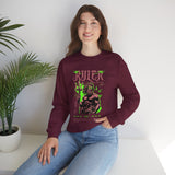 Ruler of the Sea Poseidon Unisex Heavy Blend Crewneck Sweatshirt Greek Mythology Statue Graphic Gothic Streetwear Bold Artistic Pullover