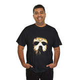 The Silent Mask Unisex Heavy Cotton Tee Horror Streetwear Mysterious Dark Graphic Halloween T-Shirt for Fearless Souls and Gothic Aesthetic Lovers
