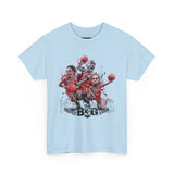 Legends On Court Unisex Heavy Cotton Tee Basketball Streetwear Graphic T Shirt Vibrant Athletic Art Design Perfect Gift For Sports Fans Players Gymwear Festivals And Urban Fashion Lovers