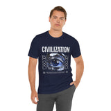 Civilization Eye Of Memory Graphic Unisex Jersey Short Sleeve Tee Futuristic Visionary Streetwear Bold Abstract Blue Eye T Shirt