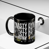 Dynasty Accent Coffee Mug 11oz 15oz Black Ceramic Mug with Roman Statue Bust and Butterfly Artwork for History Lovers and Modern Art Fans