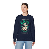 I Don’t Care True Freedom Angel Unisex Heavy Blend Crewneck Sweatshirt Gothic Cherub Graphic Bold Motivational Streetwear Statement Pullover