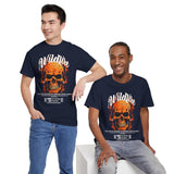 Wildfire Skull Flames Unisex Heavy Cotton Tee Gothic Inferno Graphic Bold Streetwear Motivational Statement T Shirt