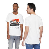 Black Widebody Turbo Racing Car Graphic Unisex Heavy Cotton Tee Streetwear Speed Culture Shirt for Car Enthusiasts