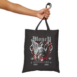 Money Bright Cotton Canvas Tote Bag Angel Statue Graphic Gothic Streetwear Red Neon Aesthetic Artistic Ambition Reusable Eco Bag
