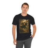 Medieval Knight On Horseback Fantasy Art Unisex Heavy Cotton Tee Epic Warrior Adventure Graphic Shirt Heroic Battle Scene Streetwear Bold Artistic Design