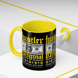 Hustler Original Money Maker Accent Coffee Mug 11oz 15oz Streetwear Bold Dollar Bill Graphic Motivational Entrepreneur Ceramic Cup