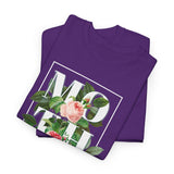 Mother Floral Design Unisex Heavy Cotton Tee Comfortable T Shirt Botanical Typography Graphic Streetwear Gift For Mom Mother’s Day Birthday Casual Everyday Wear