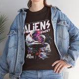 Aliens Exist UFO Graphic Unisex Heavy Cotton Tee Sci Fi Streetwear T Shirt Extraterrestrial Space Alien Design