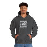 Money Up In Flames Unisex Heavy Blend Hooded Sweatshirt Graphic Hoodie Black Bold Hustle Fire Money Design Streetwear Entrepreneur Alpha Mindset Wealth Fashion